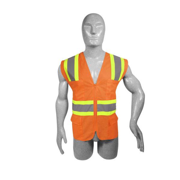 137497 Chaleco de seguridad de alta visibilidad con cierre y 6 bolsas amarillo unitalla Surtek