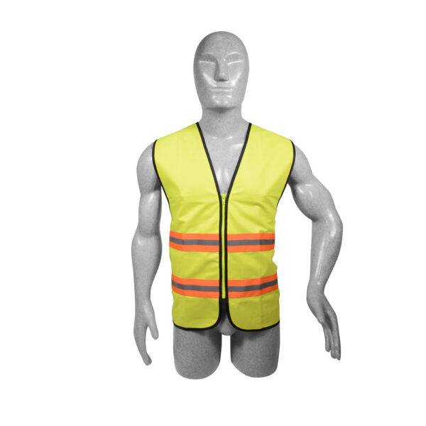137498 Chaleco de seguridad de alta visibilidad con cierre naranja unitalla Surtek