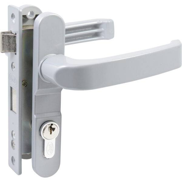 13CL Cerradura Euro para puerta de aluminio función doble, gris, llave estándar Lock