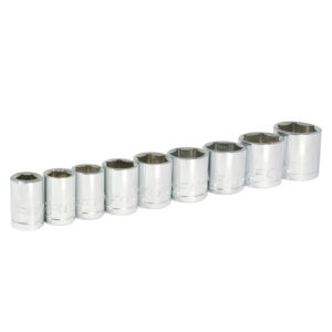 140435 Juego de dados cuadro de 3/8", 6 puntas, en pulgadas, 9 piezas Foy
