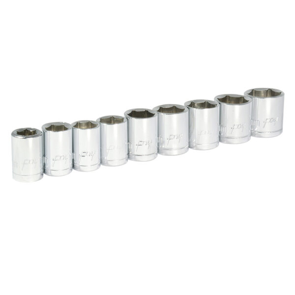 140436 Juego de dados cuadro de 3/8", 6 puntas, métricos, 9 piezas Foy