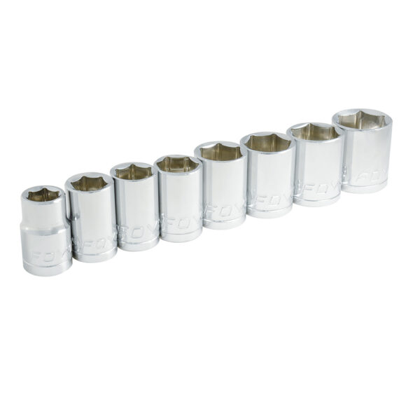 140441 Juego de dados cuadro de 1/2", 6 puntas, en pulgadas, 8 piezas Foy