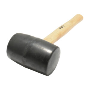 141880 Mazo con cabeza de hule negro con mango de madera de 11", 16 oz Foy