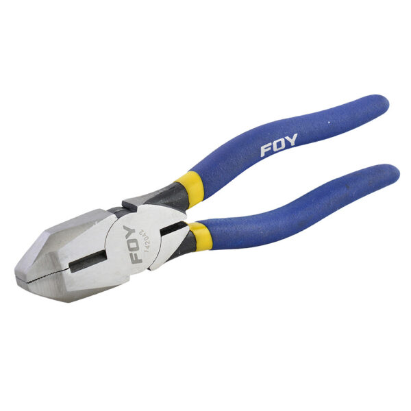 142042 Pinza para electricista con mango con doble plastisol de 8", corte lateral Foy