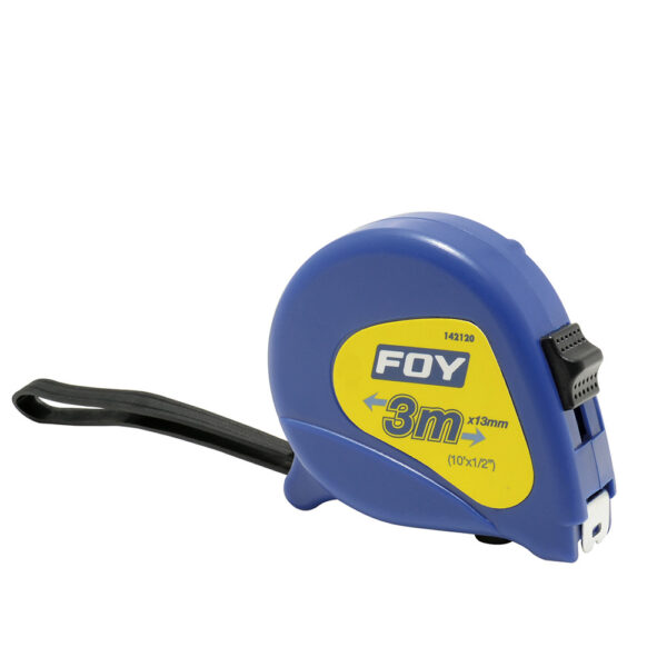 142120 Flexómetro con carcasa de plástico azul 3 m x 1/2" Foy