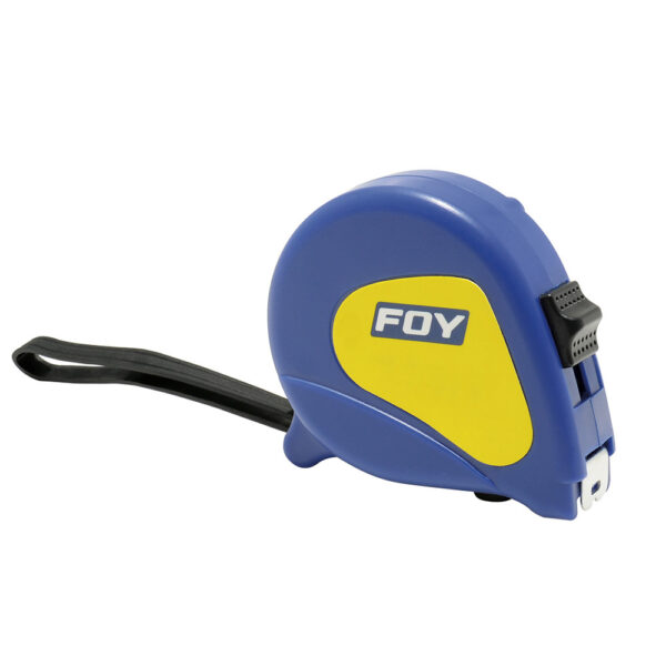 142122 Flexómetro con carcasa de plástico azul 8 m x 1" Foy