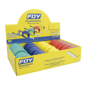 Flexómetros con carcasa de plástico colores en display 5 m x 3/4" Foy