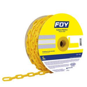 143435 Cadena plástica calibre 3 mm de 50 m, color amarillo Foy