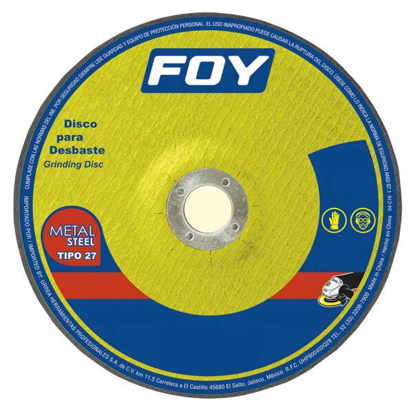 143522 Disco abrasivo tipo 27 para metal 4-1/2" x 3 mm Foy