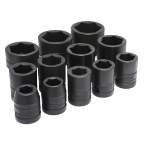 Juego de dados de impacto cuadro de 1", 6 puntas, métricos, 12 piezas Urrea