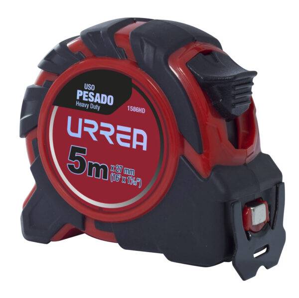 1586HD Flexómetro con carcasa de caucho anti-impacto 5 m x 27 mm Urrea