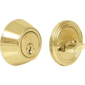 16CE Cerrojo residencial función doble, latón brillante, llave estándar, blíster Lock
