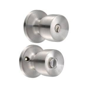 19PO Pomo tubular copa recta función recámara, acero inoxidable, llave estándar, blíster Lock