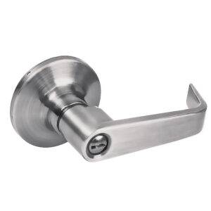 22MA Manija tubular plana función entrada y recámara, níquel satinado, llave estándar, blíster Lock