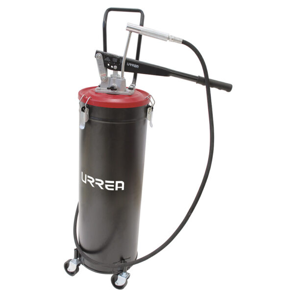 23622 Inyector de grasa con cubeta de palanca con ruedas de 20 kg, 4,000 PSI Urrea