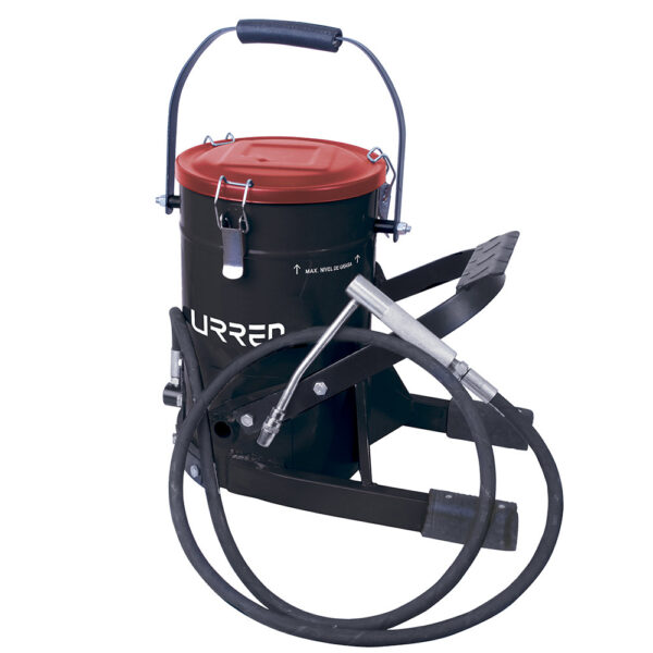 23623 Inyector de grasa con cubeta de alta presión con pedal de 10 kg, 8,700 PSI Urrea
