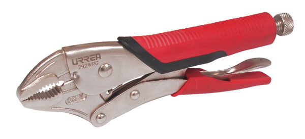 292WRG Pinza de presión con mango bimaterial de 10" quijada curva Urrea