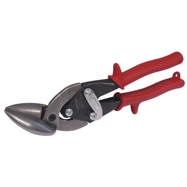 303LS Tijera para hojalatero tipo aviación acodada izquierda con mango rubber grip, 10" Urrea