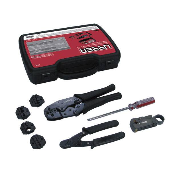 314K Juego básico para ponchado de cable coaxial, 9 piezas Urrea