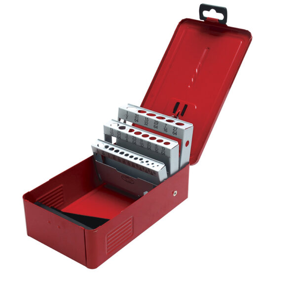 4079 Caja metálica para brocas color rojo 5" x 4" x 3" Urrea