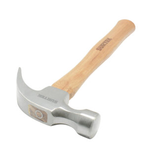 416P Martillo de uña curva pulido con mango de madera de 14", 16 oz Surtek