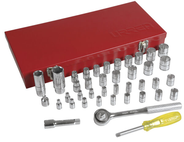 4700D Juego de dados y accesorios cuadro de 1/4" y 3/8" combinado, 41 piezas Urrea