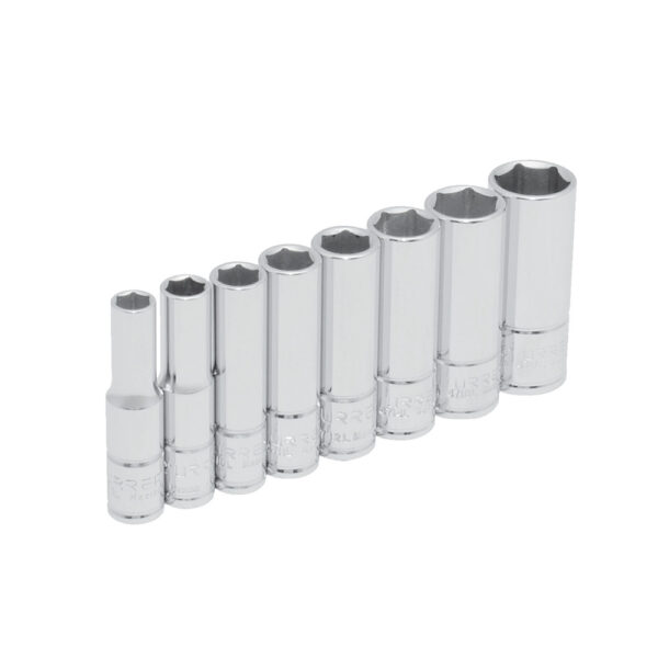 47102 Juego de dados largos cuadro de 1/4", 6 puntas, en pulgadas, 8 piezas Urrea