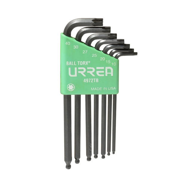 4972TB Juego de llaves hexagonales tipo "L" punta de bola, Torx, 7 piezas en blíster Urrea