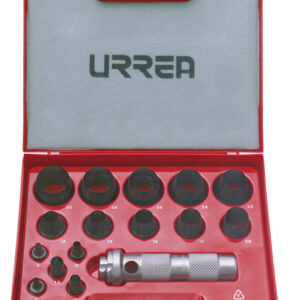 Juego de sacabocados de 3 a 30mm, 16 piezas Urrea