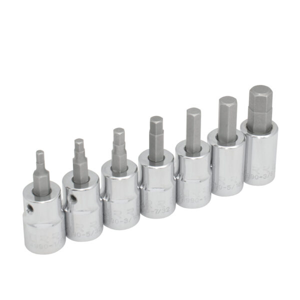 49907 Juego de dados punta hexagonal cuadro de 3/8", en pulgadas, 7 piezas Urrea