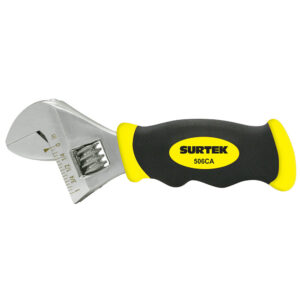 506CA Llave ajustable cromada corta con mango Rubber grip 6" Surtek