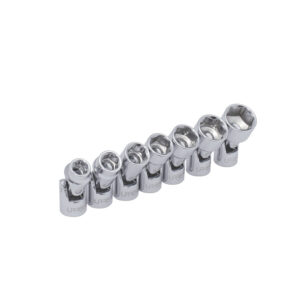 5200J Juego de dados flexibles cuadro de 3/8", 6 puntas, en pulgadas en riel, 7 piezas Urrea