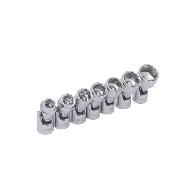 5200J Juego de dados flexibles cuadro de 3/8", 6 puntas, en pulgadas en riel, 7 piezas Urrea