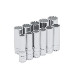 52209 Juego de dados largos cuadro de 3/8", 12 puntas, métricos, 11 piezas Urrea