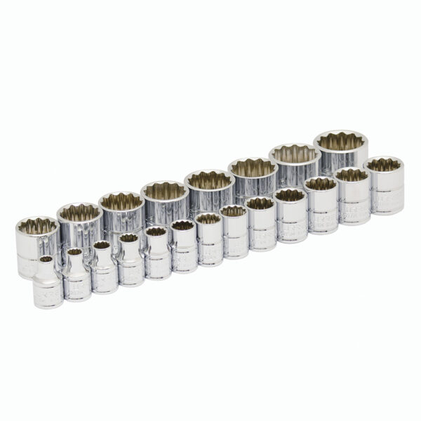 52215 Juego de dados cuadro de 3/8", 12 puntas, métricos, 21 piezas Urrea