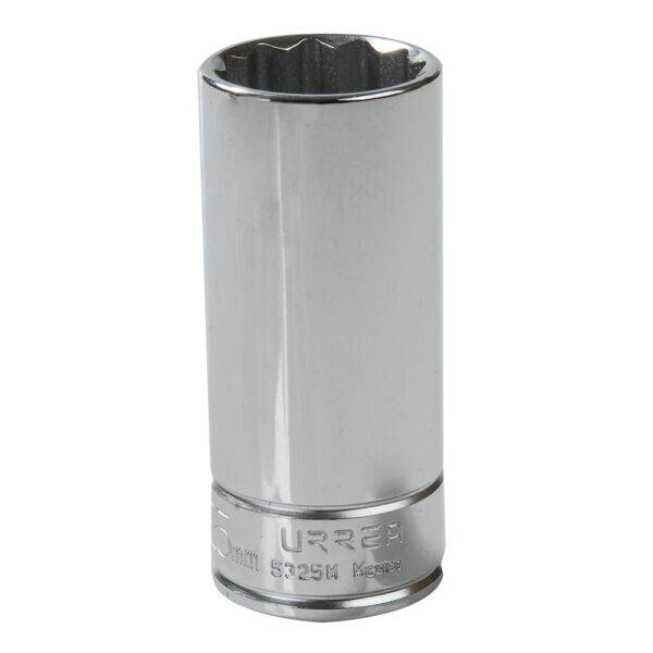 5325M Dado largo cuadro de 1/2", 12 puntas, métrico, 25 mm Urrea