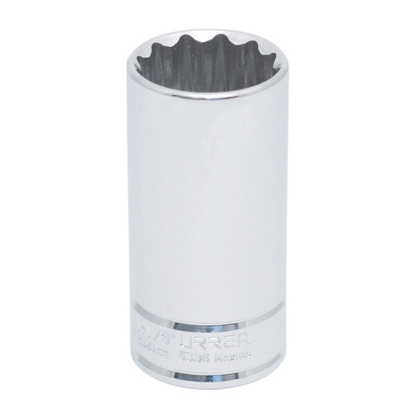 5336 Dado largo cuadro de 1/2", 12 puntas, en pulgadas, 1-1/8" Urrea