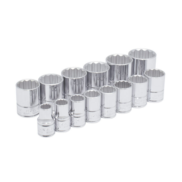 5400PA Juego de dados cuadro de 1/2", 12 puntas, en pulgadas, 14 piezas Urrea