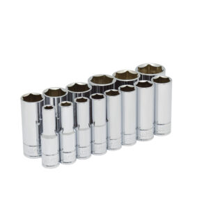 54103 Juego de dados largos cuadro de 1/2", 6 puntas, en pulgadas, 14 piezas Urrea