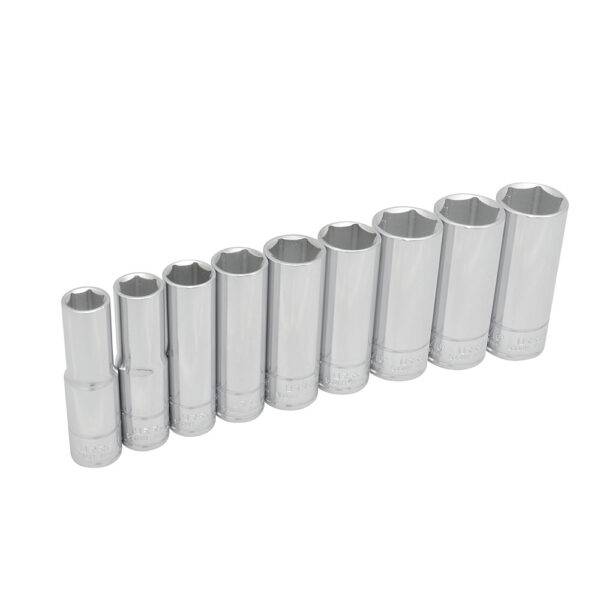 54118 Juego de dados largos cuadro de 1/2", 6 puntas, en pulgadas, 9 piezas Urrea