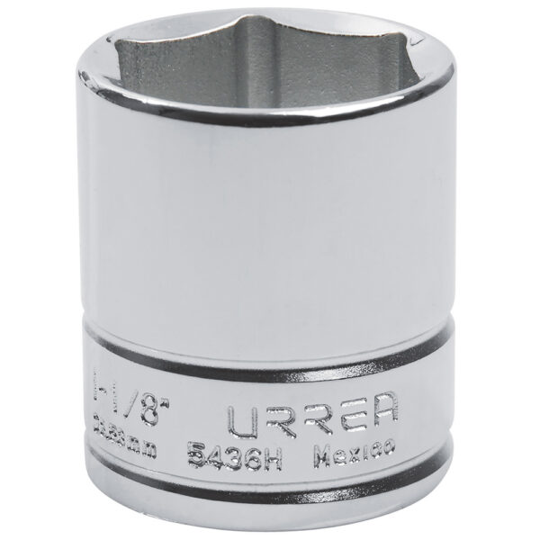 5436H Dado cuadro de 1/2", 6 puntas, en pulgadas, 1-1/8" Urrea