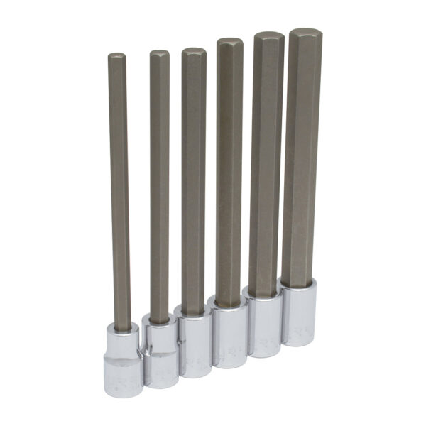 54416L Juego de dados con punta hexagonal extra larga cuadro de 1/2", en pulgadas, 6 piezas Urrea