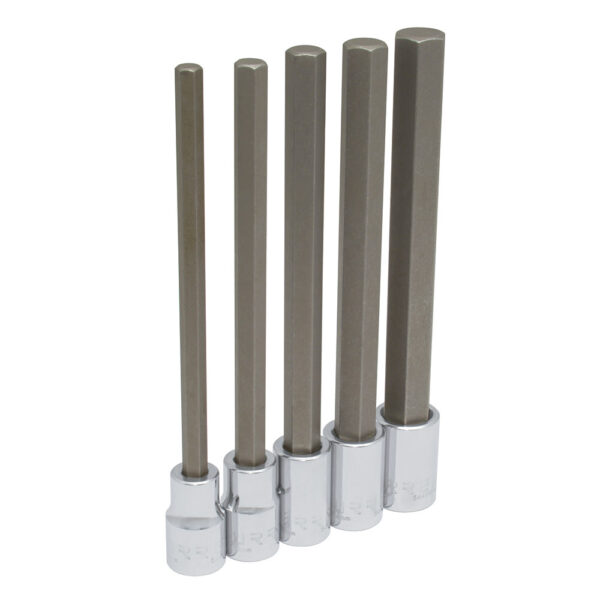 5441M5L Juego de dados con punta hexagonal extra larga cuadro de 1/2", métricos, 5 piezas Urrea