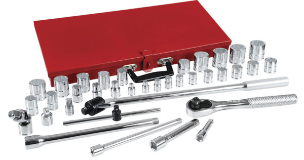 5452 Juego de dados y accesorios cuadro de 3/8" y 1/2" en pulgadas, 37 piezas Urrea
