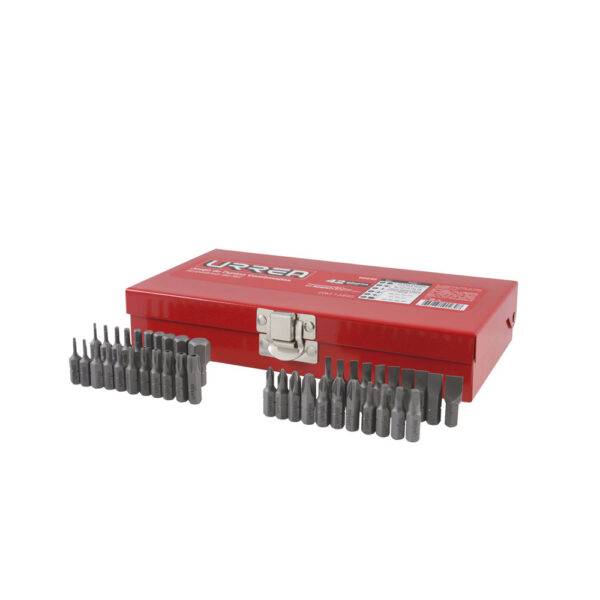 60242 Juego combinado de puntas hexágono de 1/4", 42 piezas en caja metalica Urrea