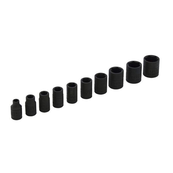 69106 Juego de dados de impacto cuadro de 1/4", 6 puntas, en pulgadas, 10 piezas Urrea
