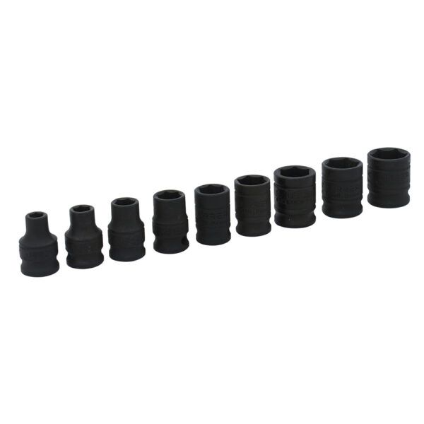 72102 Juego de dados de impacto cuadro de 3/8", 6 puntas, en pulgadas, 9 piezas Urrea
