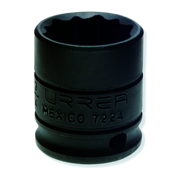 7224 Dado de impacto cuadro de 3/8", 12 puntas, en pulgadas, 3/4" Urrea