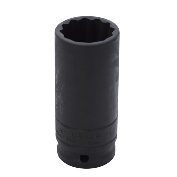7336 Dado de impacto largo cuadro de 1/2", 12 puntas, en pulgadas, 1-1/8" Urrea