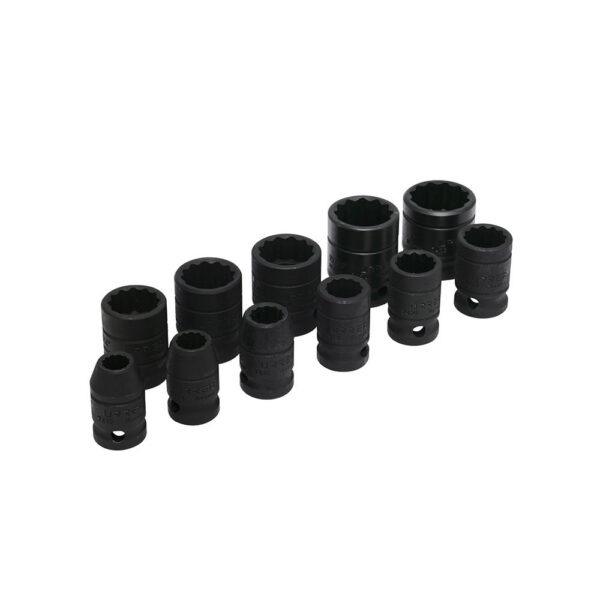 74101 Juego de dados de impacto cuadro de 1/2", 12 puntas, en pulgadas, 11 piezas Urrea